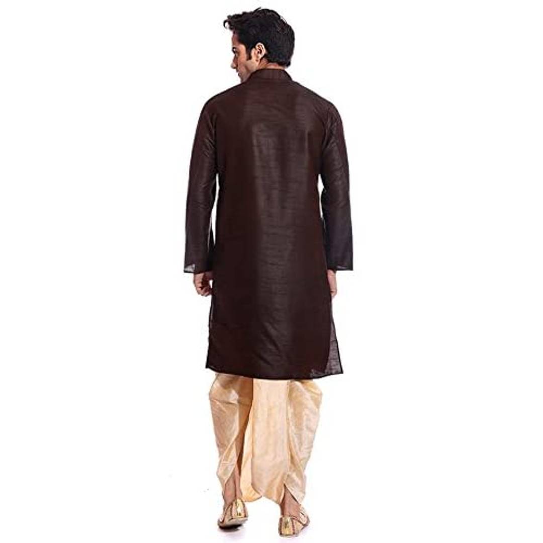 MAG Men's Silk Regular Kurta Dhoti (RG-1565-$JA_Red)